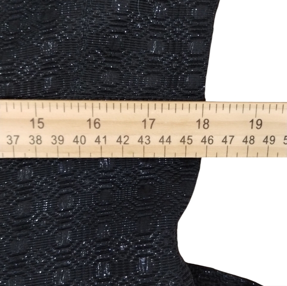 NWT Kay Unger New York Black Brocade Damask Cocktail Dress Empire Waist Size 16 - Picture 10 of 14